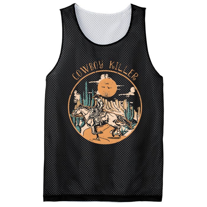 Cow Riding Horse Killers Rodeo Desert Western Country Mesh Reversible Basketball Jersey Tank