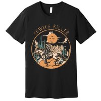 Cow Riding Horse Killers Rodeo Desert Western Country Premium T-Shirt