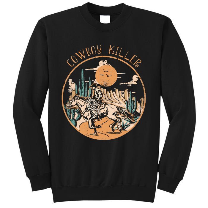 Cow Riding Horse Killers Rodeo Desert Western Country Tall Sweatshirt