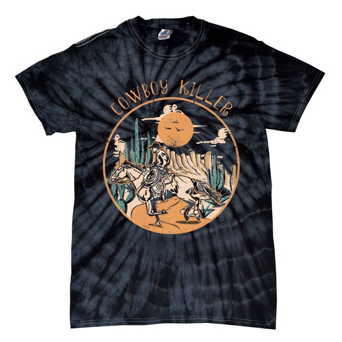 Cow Riding Horse Killers Rodeo Desert Western Country Tie-Dye T-Shirt