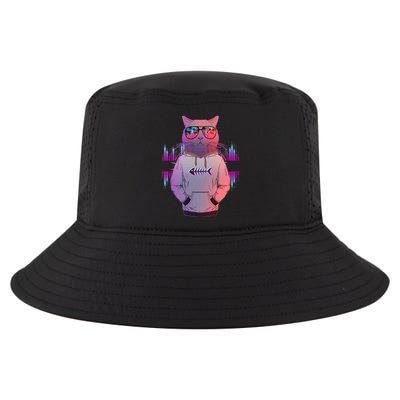 Cool Retro Hipster Hip Hop Music Cat Cool Comfort Performance Bucket Hat