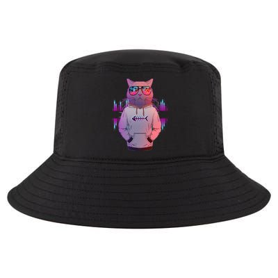 Cool Retro Hipster Hip Hop Music Cat Cool Comfort Performance Bucket Hat