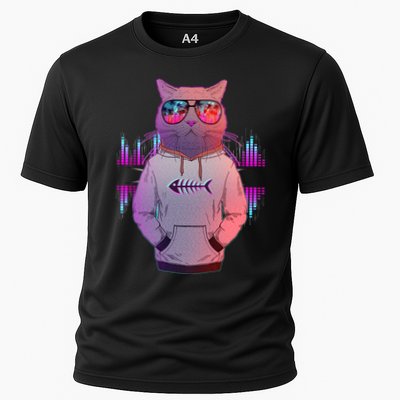 Cool Retro Hipster Hip Hop Music Cat Performance Shirt