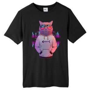 Cool Retro Hipster Hip Hop Music Cat Tall Fusion ChromaSoft Performance T-Shirt