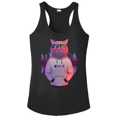 Cool Retro Hipster Hip Hop Music Cat Ladies PosiCharge Competitor Racerback Tank