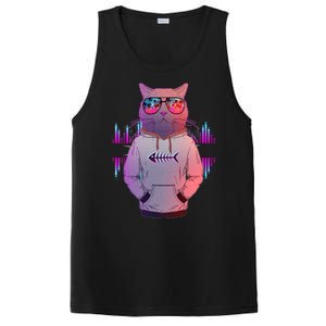 Cool Retro Hipster Hip Hop Music Cat PosiCharge Competitor Tank