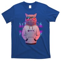 Cool Retro Hipster Hip Hop Music Cat T-Shirt