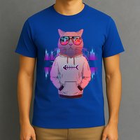 Cool Retro Hipster Hip Hop Music Cat T-Shirt