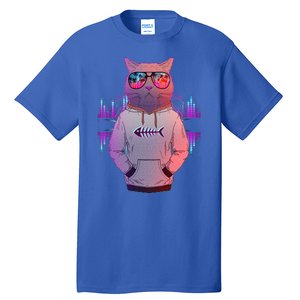 Cool Retro Hipster Hip Hop Music Cat Tall T-Shirt