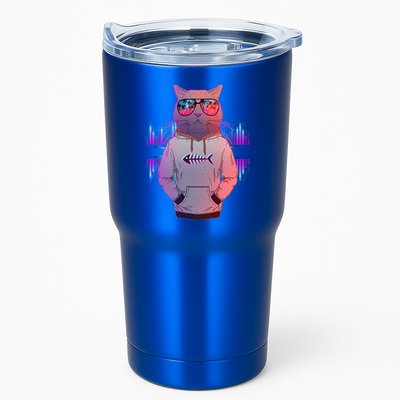 Cool Retro Hipster Hip Hop Music Cat Tumbler