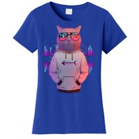 Cool Retro Hipster Hip Hop Music Cat Women's T-Shirt