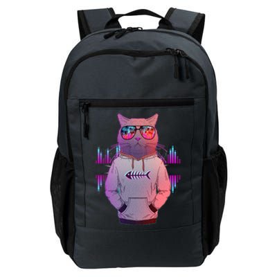 Cool Retro Hipster Hip Hop Music Cat Daily Commute Backpack