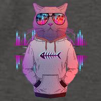 Cool Retro Hipster Hip Hop Music Cat Vector Backpack