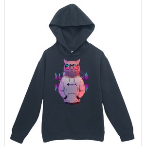 Cool Retro Hipster Hip Hop Music Cat Urban Pullover Hoodie