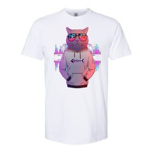 Cool Retro Hipster Hip Hop Music Cat Softstyle CVC T-Shirt