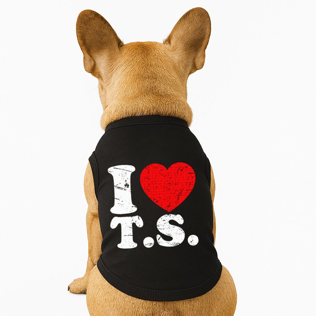 Cute Red Heart I Love T.S Doggie Tank