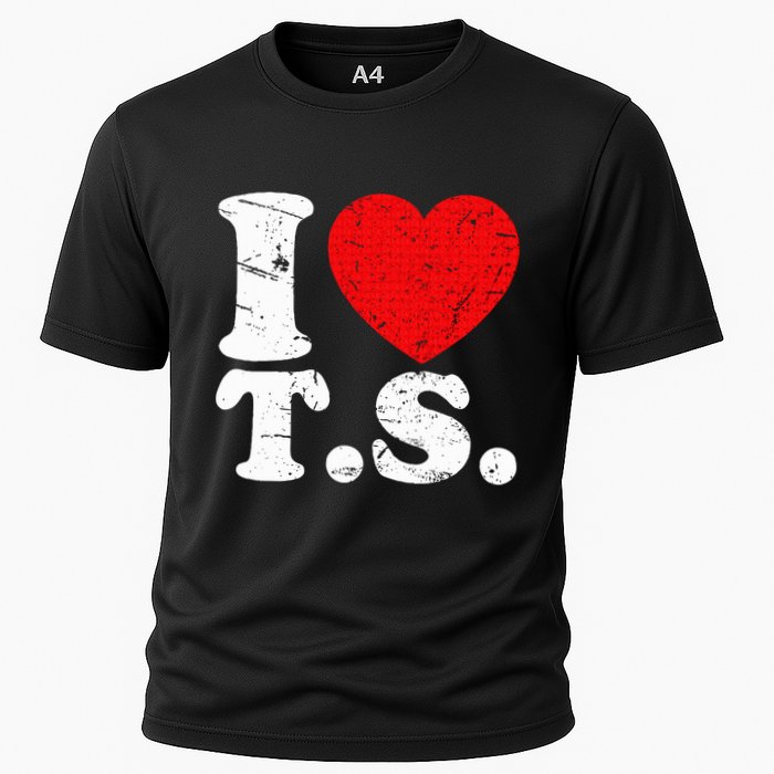 Cute Red Heart I Love T.S Cooling Performance Crew T-Shirt