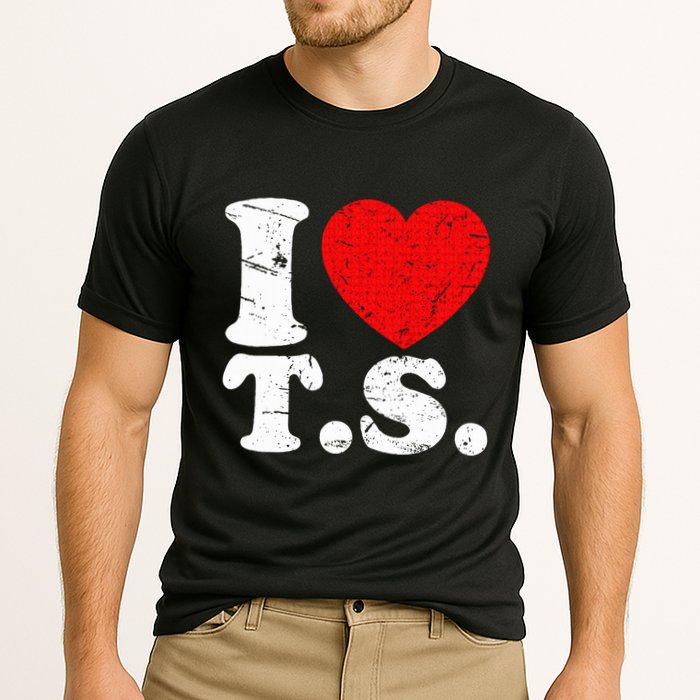 Cute Red Heart I Love T.S Cooling Performance Crew T-Shirt
