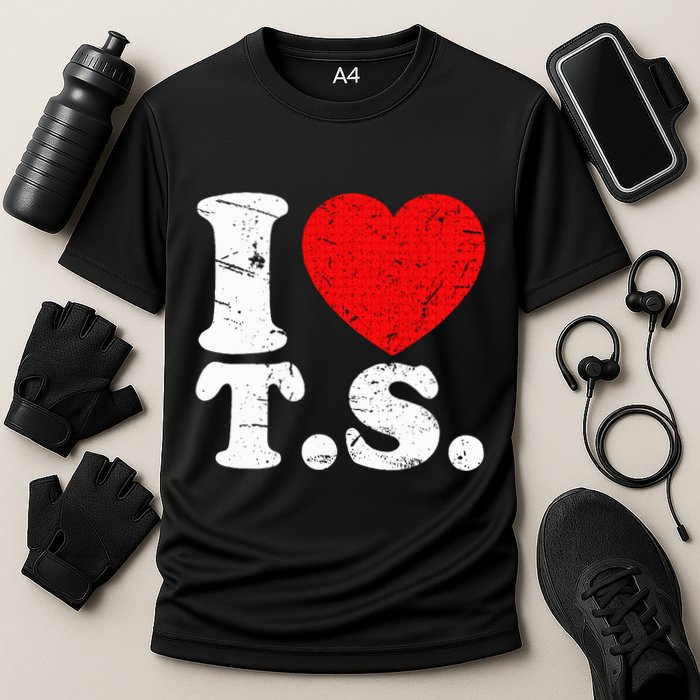 Cute Red Heart I Love T.S Cooling Performance Crew T-Shirt