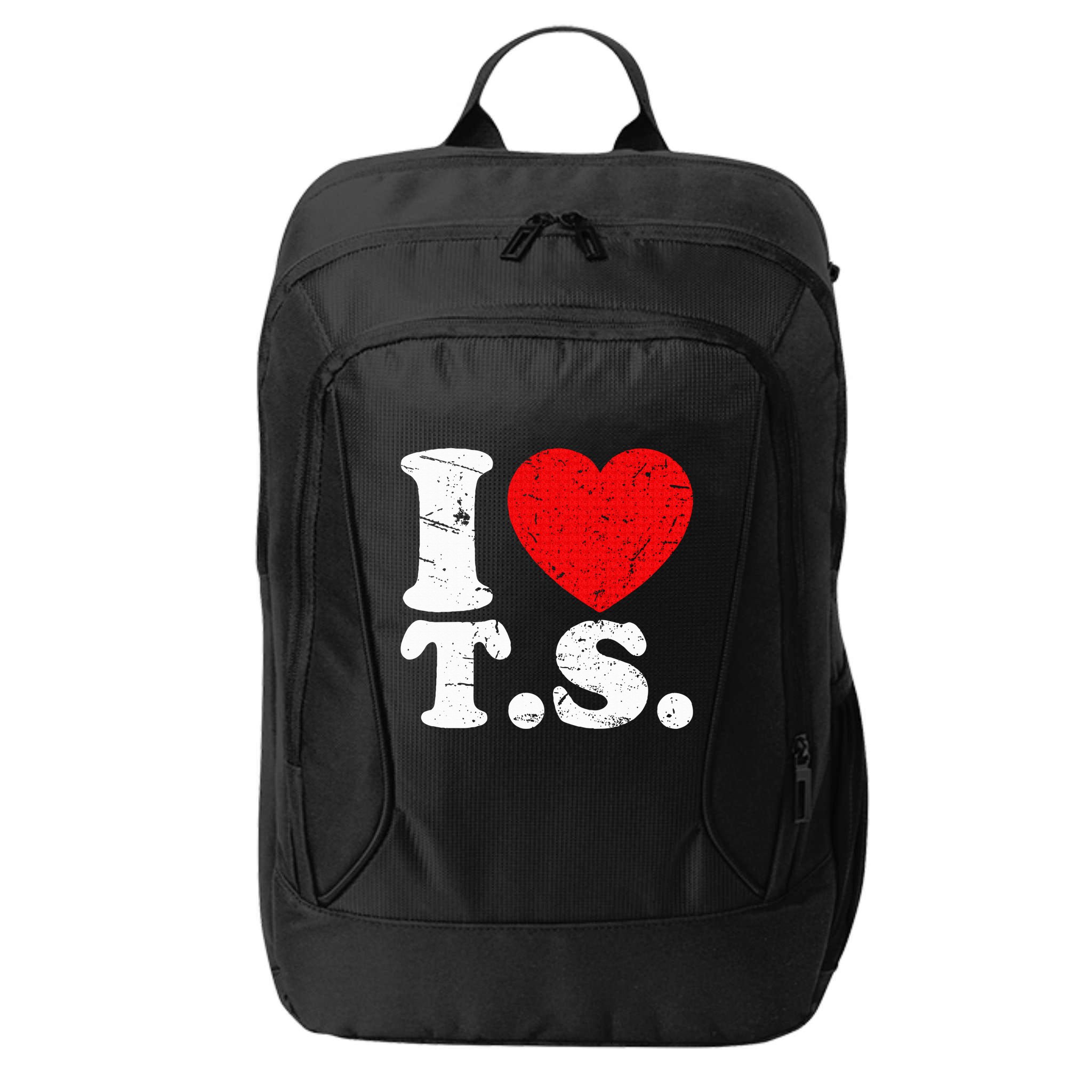 Cute Red Heart I Love T.S City Backpack