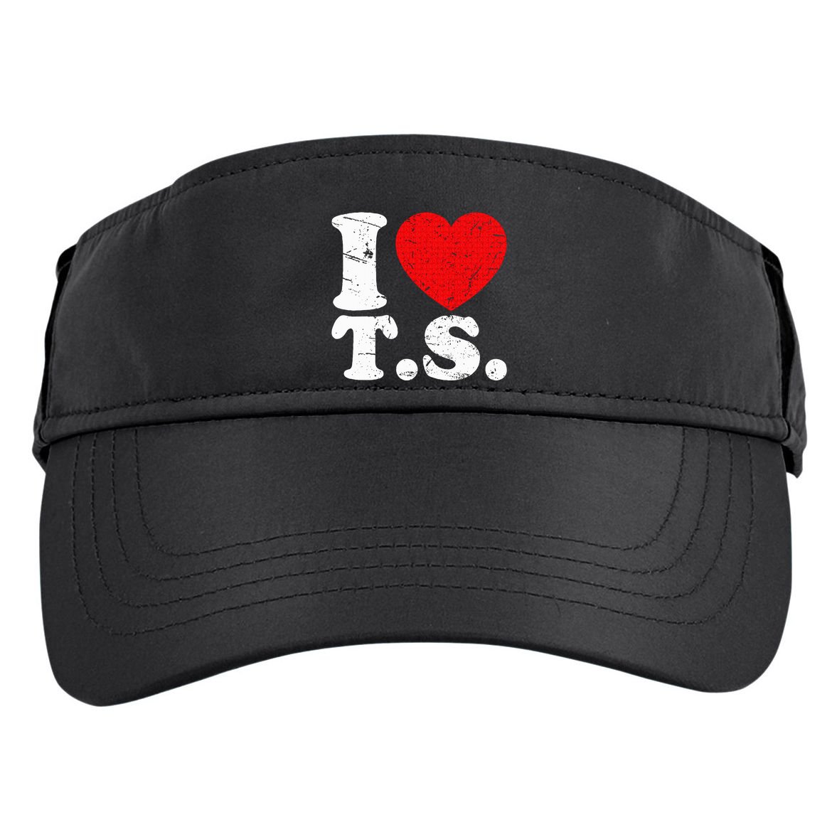 Cute Red Heart I Love T.S Adult Drive Performance Visor