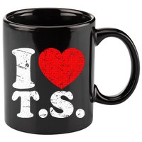 Cute Red Heart I Love T.S 11oz C Handle Ceramic Mug