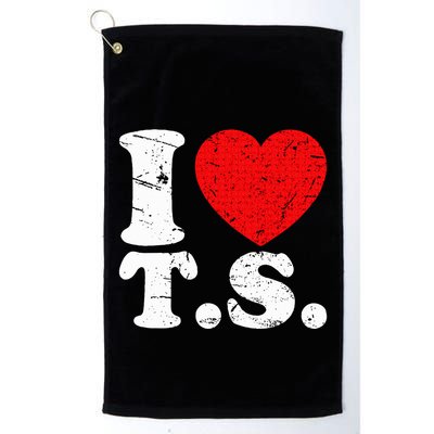 Cute Red Heart I Love T.S Golf Towel