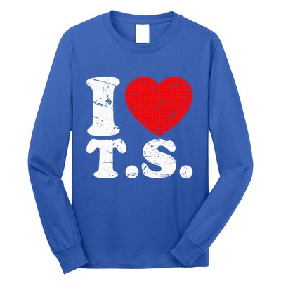 Cute Red Heart I Love T.S Long Sleeve Shirt