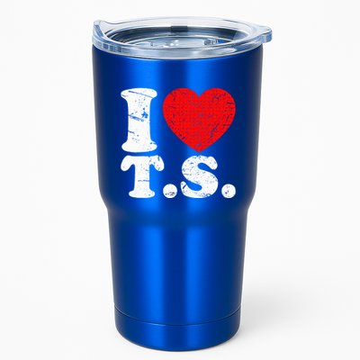 Cute Red Heart I Love T.S Tumbler