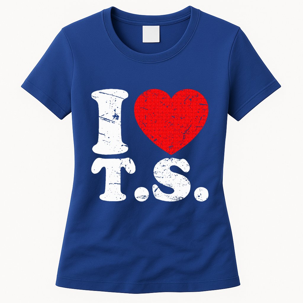Cute Red Heart I Love T.S Womens T-Shirt