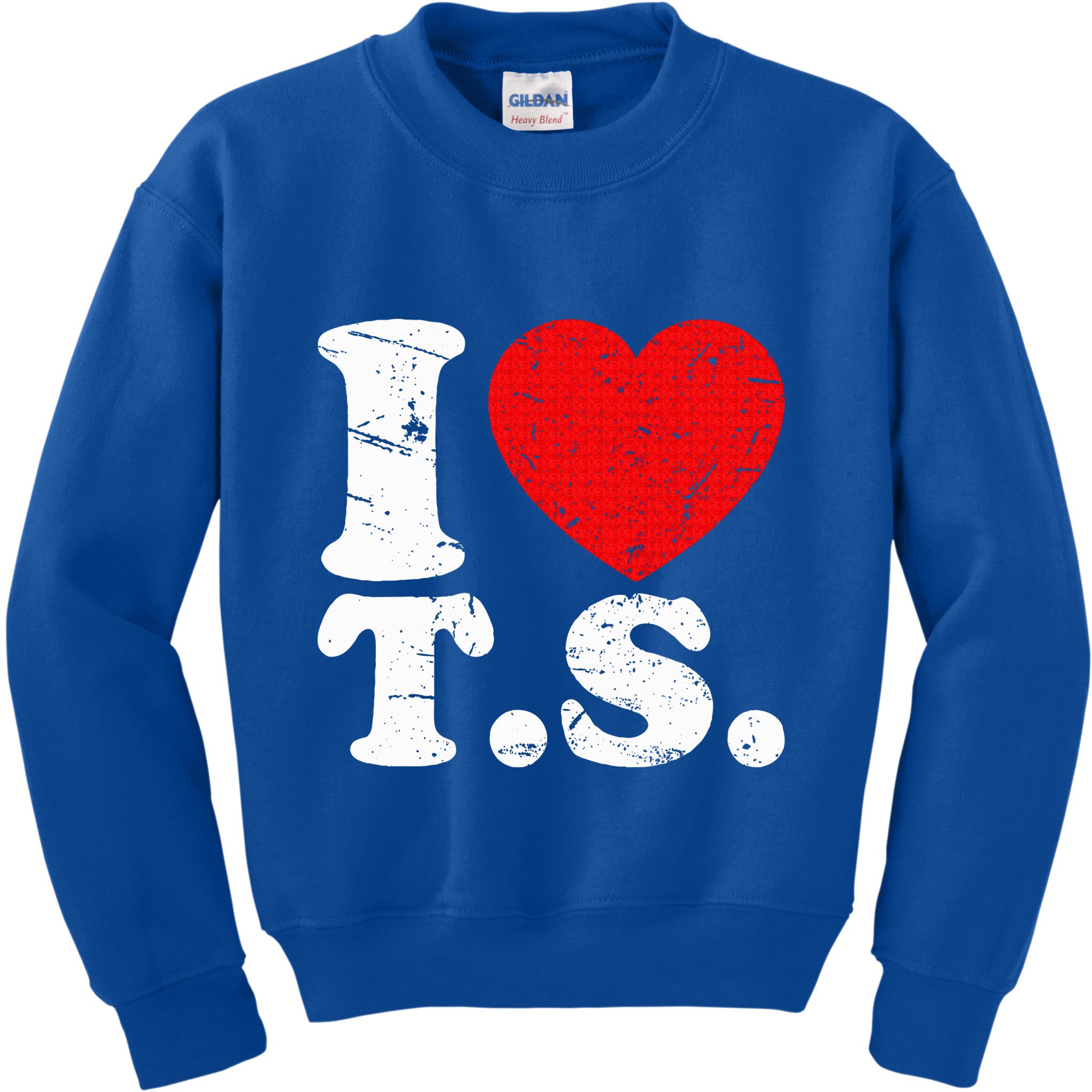 Cute Red Heart I Love T.S Kids Sweatshirt