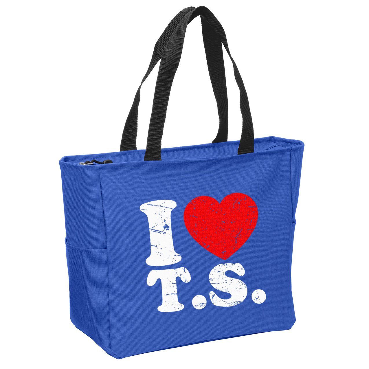 Cute Red Heart I Love T.S Zip Tote Bag