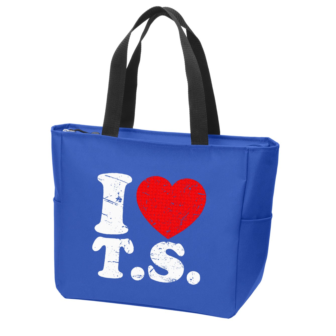 Cute Red Heart I Love T.S Zip Tote Bag