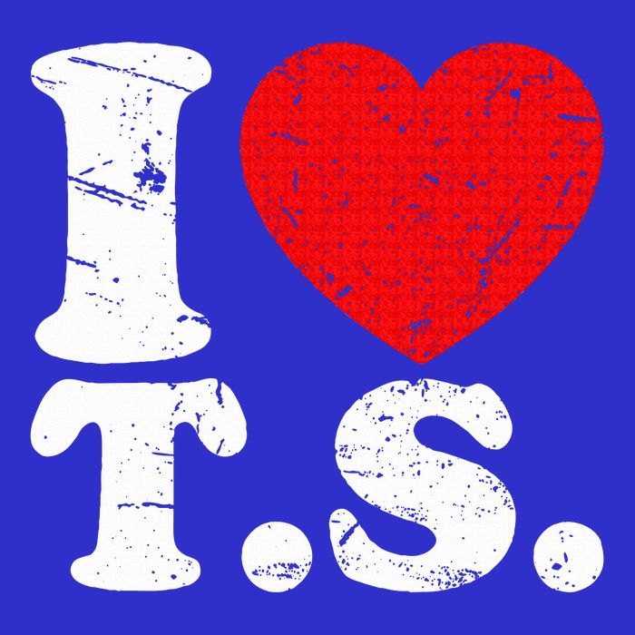 Cute Red Heart I Love T.S Zip Tote Bag