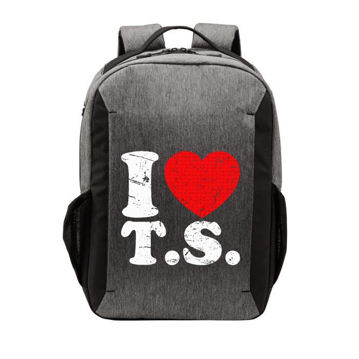 Cute Red Heart I Love T.S Vector Backpack