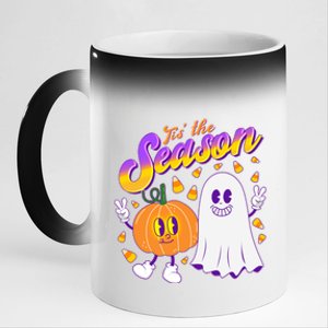 Cute Retro Halloween Tis The Season 11oz Black Color Changing Mug