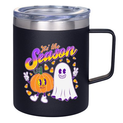 Cute Retro Halloween Tis The Season 12oz Stainless Steel Coffee Mug