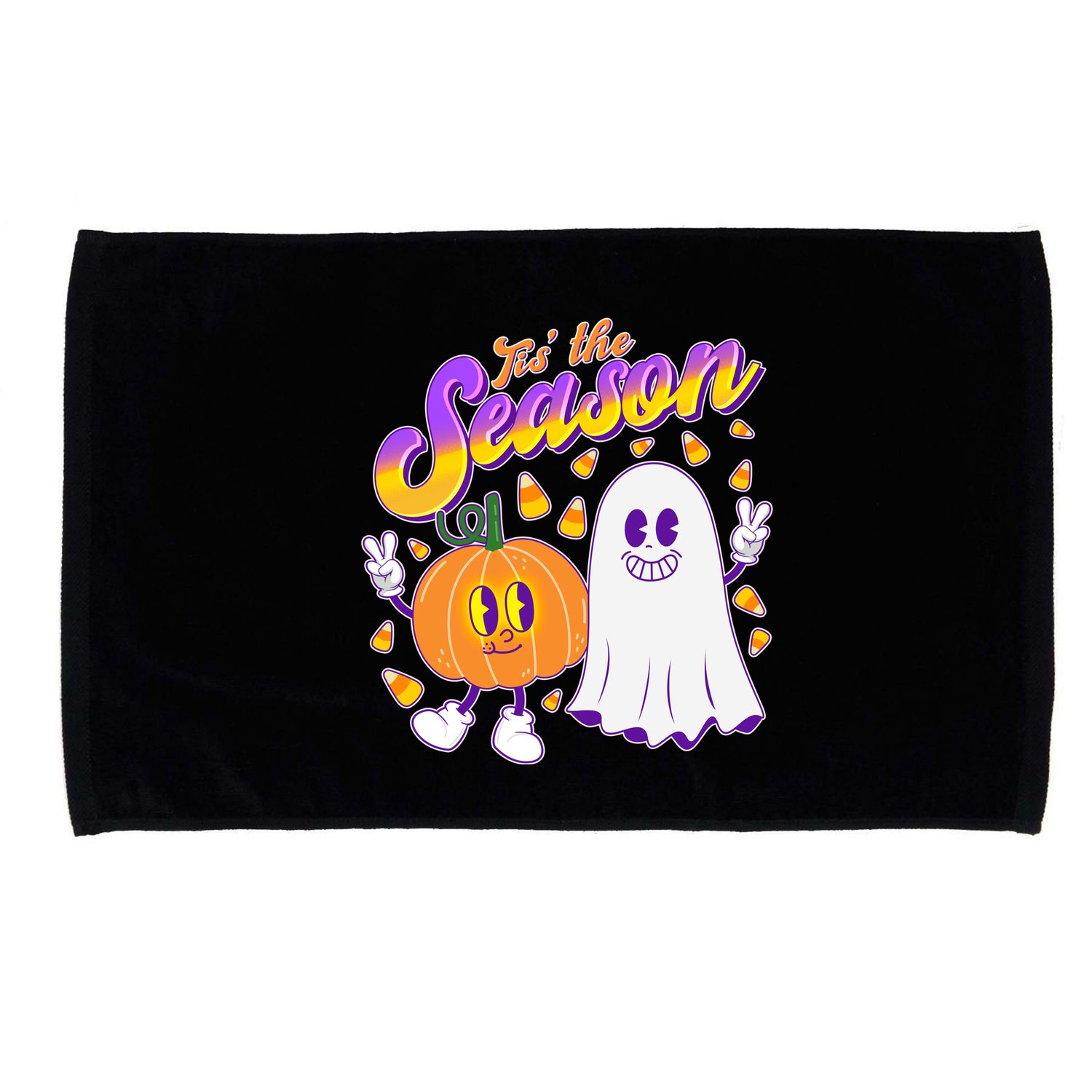 Cute Retro Halloween Tis The Season Microfiber Hand Towel