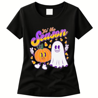 Cute Retro Halloween Tis The Season Womens T-Shirt