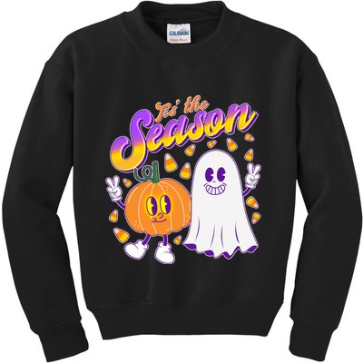 Cute Retro Halloween Tis The Season Kids Sweatshirt