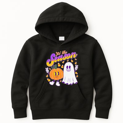 Cute Retro Halloween Tis The Season Kids Hoodie