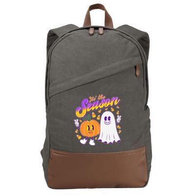 Cute Retro Halloween Tis The Season Cotton Canvas Backpack