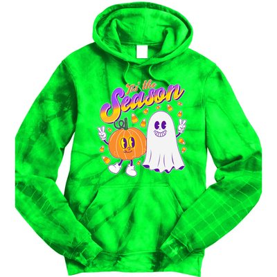 Cute Retro Halloween Tis The Season Tie Dye Hoodie