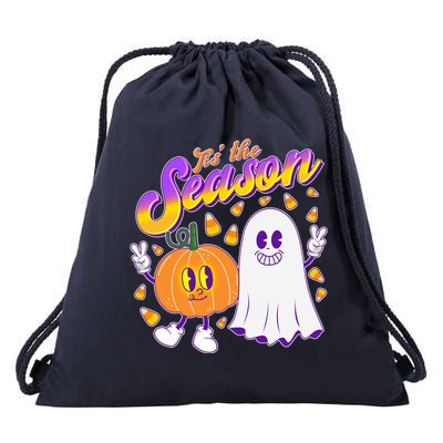 Cute Retro Halloween Tis The Season Drawstring Bag