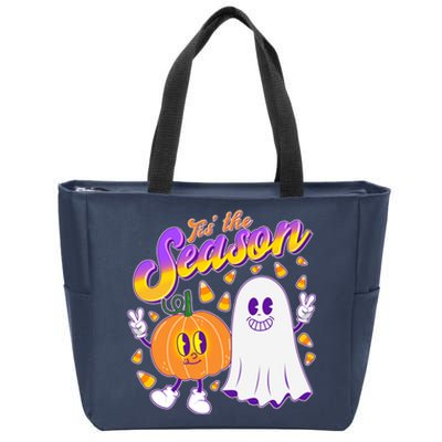 Cute Retro Halloween Tis The Season Zip Tote Bag