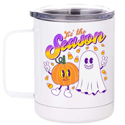 Cute Retro Halloween Tis The Season 12 oz Stainless Steel Tumbler Cup