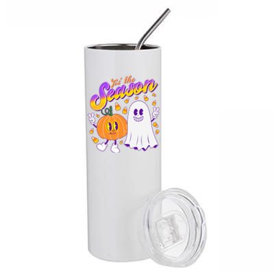 Cute Retro Halloween Tis The Season Stainless Steel Tumbler