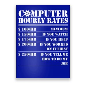 Computer Repair Hourly Rate Funny Tech Support Labor Funny Gift Poster