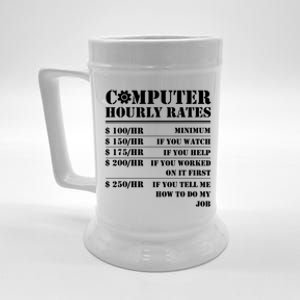 Computer Repair Hourly Rate Funny Tech Support Labor Funny Gift Beer Stein