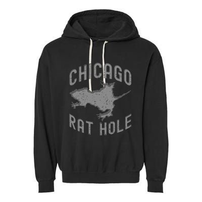 Chicago Rat Hole. Hilarious Souvenir From Chicago Funny Garment-Dyed Fleece Hoodie